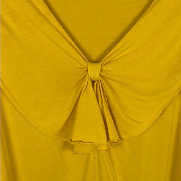 un1deux2trois3 100% Silk Yellow Sailor Collar Short Sleeve Tie Front Blouse - Picture 5 of 9